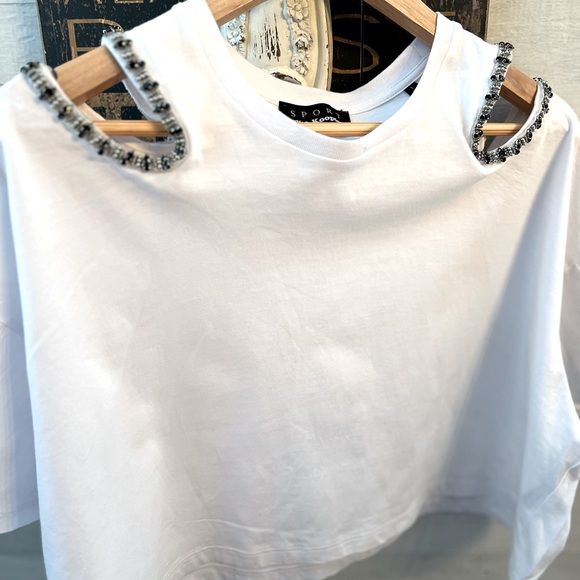 THE KOOPLES LADIES COLD SHOULDER CROP TOP - Picture 3 of 6